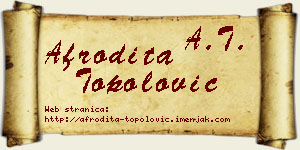 Afrodita Topolović vizit kartica